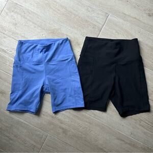 Danskin Blue and Black Biker Shorts Set-women’s size Medium